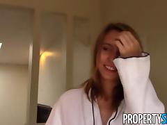 PropertySex Nudist Tenant with Mesmerizing Natural Tits Fucks Landlord tube porn video