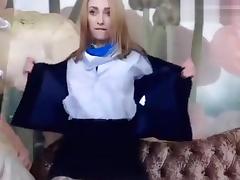 Sexy blonde stewardess Jane_Lane tube porn video