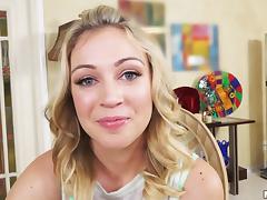 Heavenly bisexual blonde hottie has a threesome with a brunette tube porn video