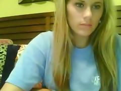 Hot blond girl showing all on skype tube porn video