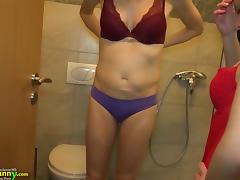 Old lady and cute teen shower and toysex tube porn video
