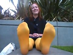 Smelly yellow nylons tube porn video