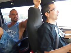 They pickup a fresh chick to fuck her in the van tube porn video
