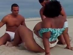 Fat chick on beach tube porn video