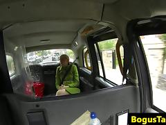 Cocksucking taxi passenger cumsprayed on tits tube porn video