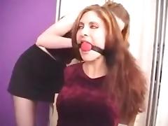 Bondage videos. Extremely naughty ladies gladly decide to try out bondage during fucking