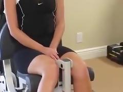 Lesbian foot worship in the gym tube porn video