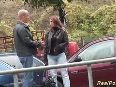 German Stepmom picked up for outdoor sex tube porn video