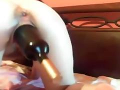 Anal and pussy bottle fucking tube porn video