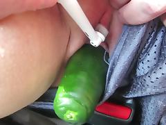 masterbating with a Cucumber tube porn video