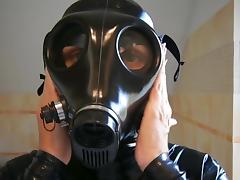 Gas Mask breath tube porn video