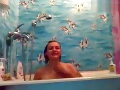 SANDYkiss takes a bath tube porn video