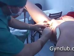 The girl in the red dress at the gynecologist tube porn video