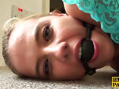 Gagged english sub spanked and throatfucked tube porn video