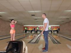 Cassie is a fan of bowling but she loves stiff dicks much more! tube porn video
