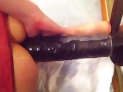 Anal riding my big black dildo tube porn video