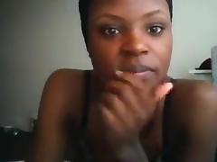 Ebony camgirl Saav play with dildo tube porn video