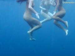 Luscious honeys love undressing while diving in the water tube porn video