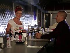 Raunchy waitress Jessa Rhodes gets fucked at the bar tube porn video