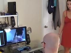 Amateur brunette wants the bald guy's cock inside her inner depths tube porn video