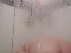 Wife playing with herself in the shower tube porn video