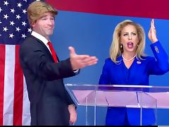 Trump gone mad on hot blonde parody with Cherie DeVille tube porn video