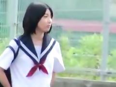 cute Japanese student sex in car tube porn video