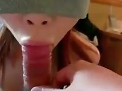 cute japanese blindfolded babe leans in to suck on my cock tube porn video
