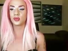 Pink Hair Tranny Masturbates tube porn video