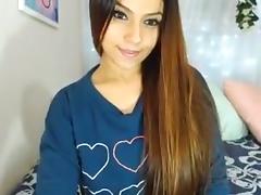 Fit college girl brunette on cam tube porn video