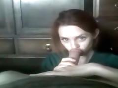 Redhead GF munches on a rock hard erection tube porn video