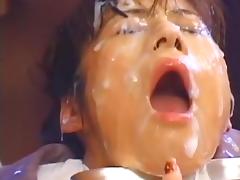 Japanese bukkake cum-in-mouth  gokkun uncensored tube porn video
