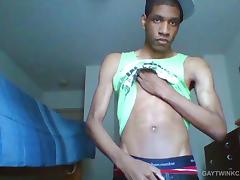 Black Amateur Twink Stroking His Big Dick tube porn video