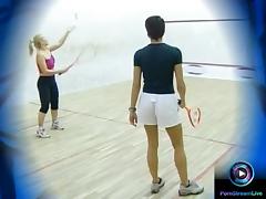 Szilvi and Kitty hot fucking area is the squash court tube porn video