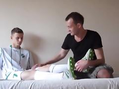 Authentic footballer foot worship tube porn video