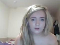 Cute blonde webcam cum tube porn video