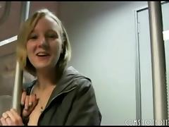 Cute Blonde German Amateur Blowjob In Train tube porn video