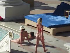 Las Vegas Pool Voyeur - PAWG in White Thong tube porn video