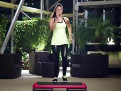 Step aerobic in wetlook leggings tube porn video