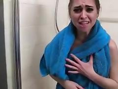 Brother Spies on Not Real Sister Taking Shower tube porn video
