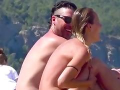 incredible brunettes couple Ibiza nudist topless tube porn video