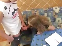 Russian schoolgirl Olya bonks homework tube porn video