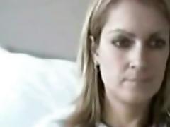 Blonde MILF Strips On Webcam tube porn video