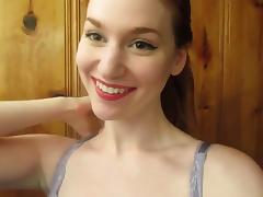 Humble college girl shows her tiny tits on webcam tube porn video