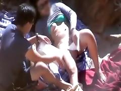 Shy couple fucking on a beach tube porn video