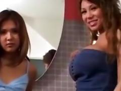 Naughty girls in a public bathroom !!! tube porn video
