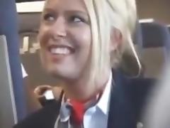 Flight attendant gives head tube porn video