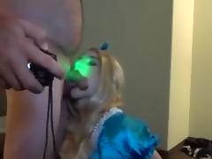 Sub college girl sissy gagging on daddys cock tube porn video