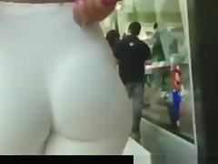 Lovely Curvy Ass in white leggings tube porn video