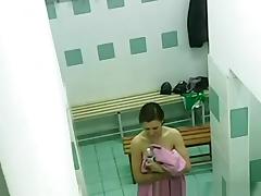 Teens caught in locker room tube porn video